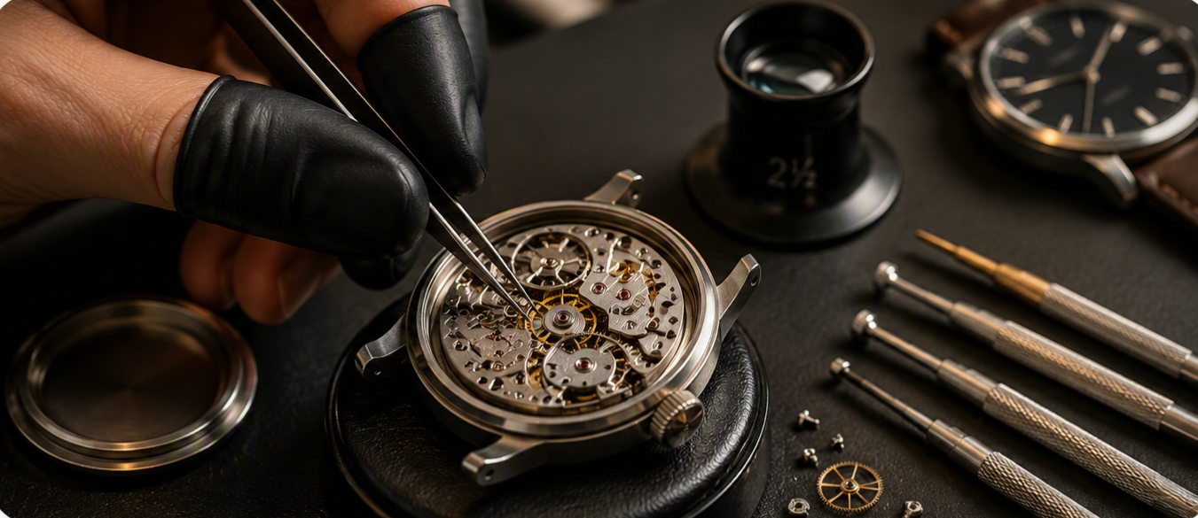 Riparazione e manutenzione di un orologio da polso