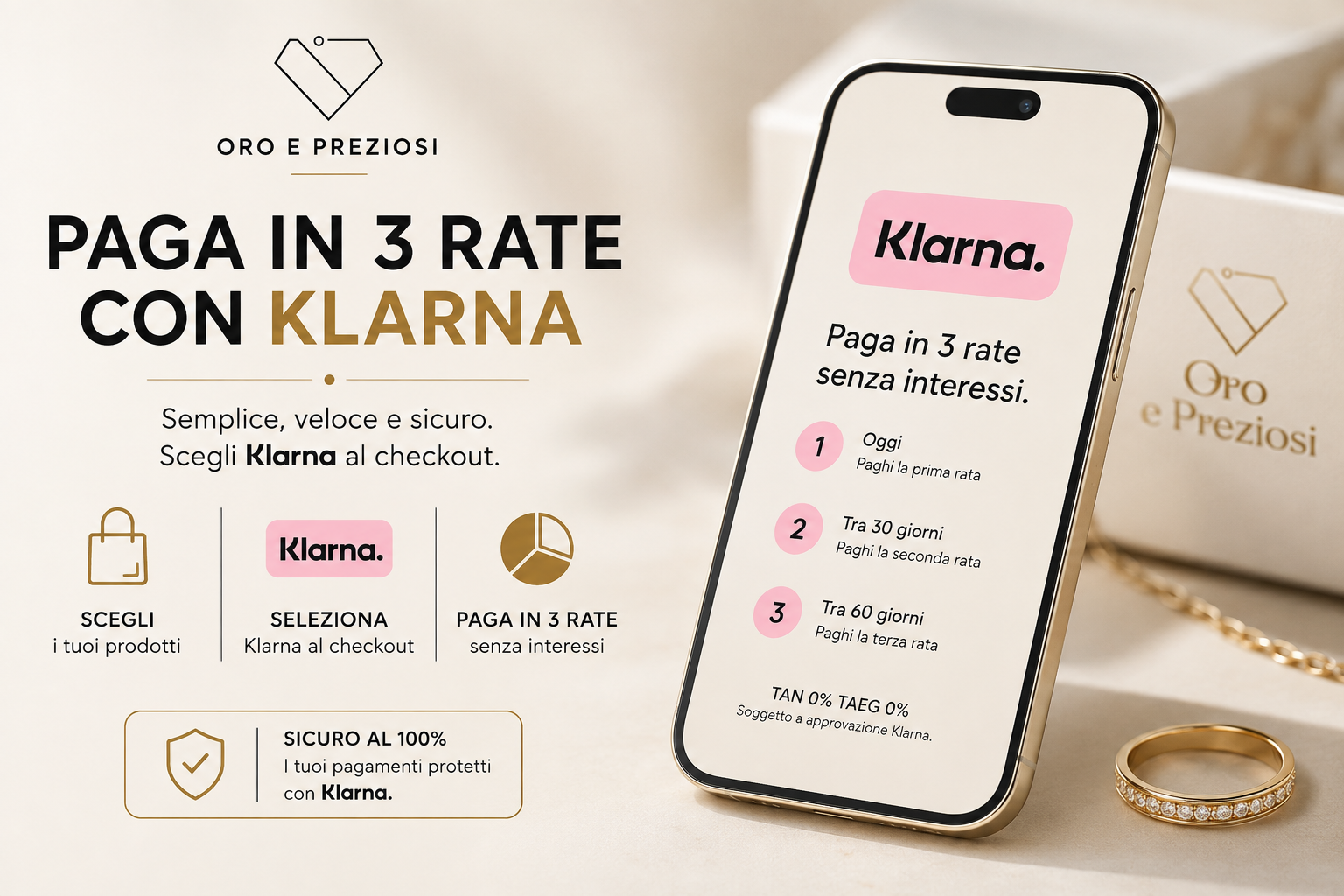 Paga in 3 rate con Klarna